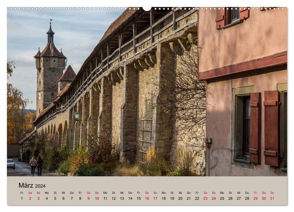Das mittelalterliche Rothenburg (CALVENDO Wandkalender 2024)