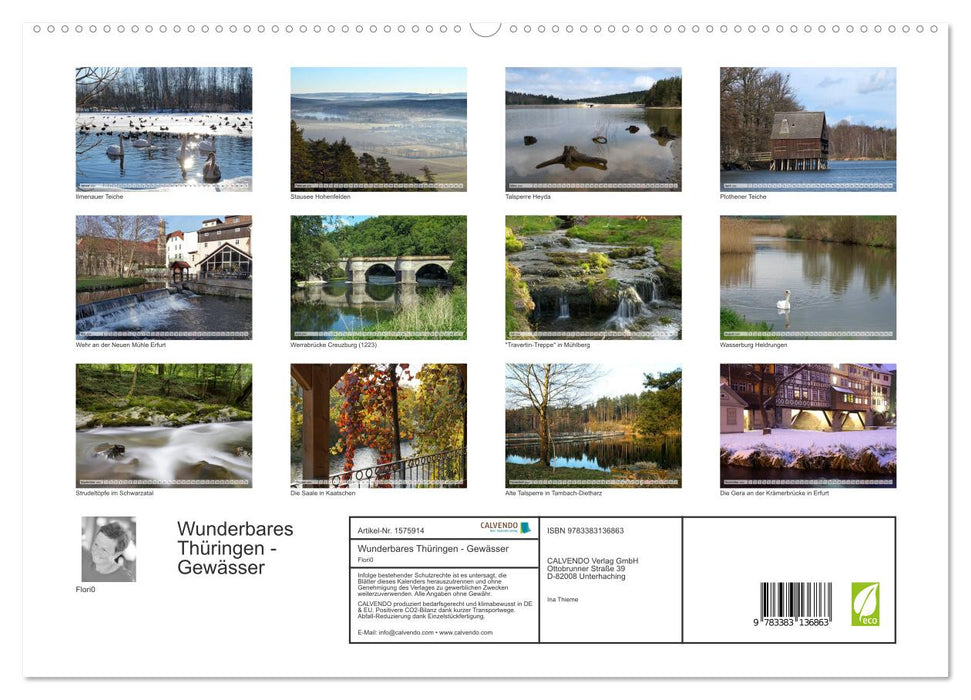 Wonderful Thuringia - Waters (CALVENDO Premium Wall Calendar 2024) 