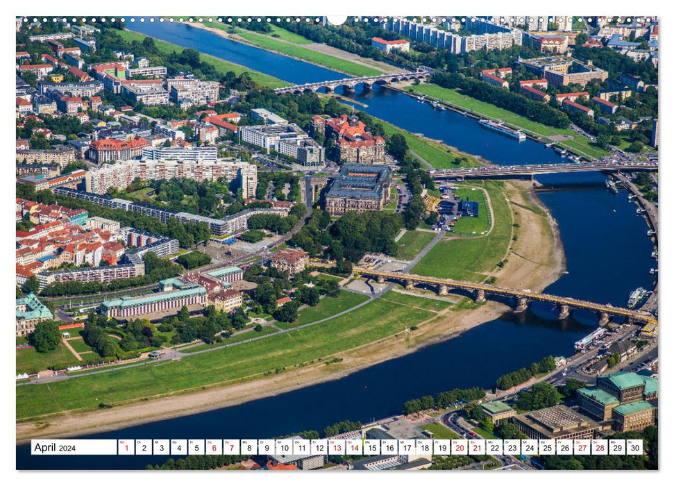 Saxony's splendor - historical highlights from a bird's eye view (CALVENDO wall calendar 2024) 