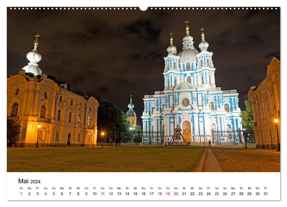 St. Petersburg bei Nacht (CALVENDO Wandkalender 2024)