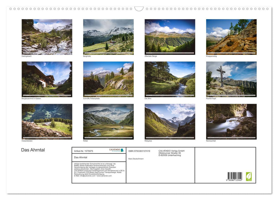 The Ahrntal (CALVENDO wall calendar 2024) 