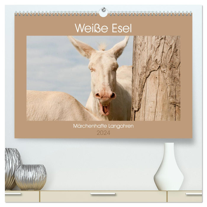 White Donkeys - Fairytale Long Ears (CALVENDO Premium Wall Calendar 2024) 