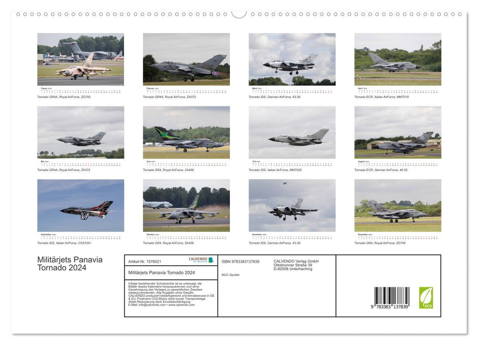 Military Jets Panavia Tornado (CALVENDO Premium Wall Calendar 2024) 