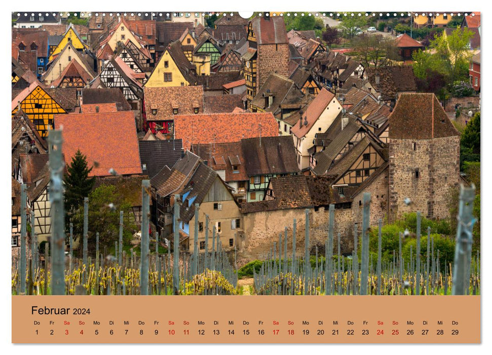 Die Weinstaße im Elsass (CALVENDO Premium Wandkalender 2024)