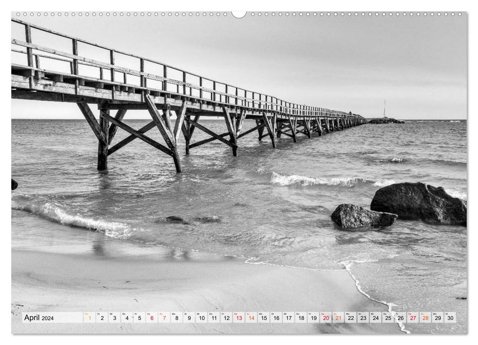 Bornholm black & white (CALVENDO Premium Wandkalender 2024)