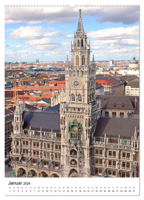 Munich view from Old Peter (CALVENDO Premium Wall Calendar 2024) 