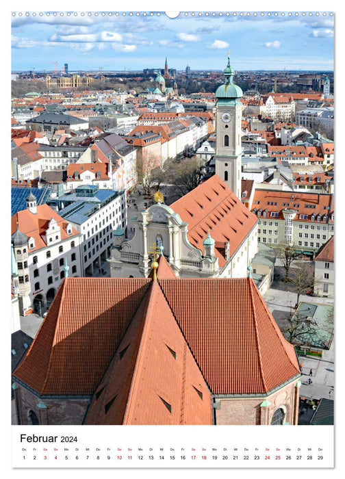 München Blick vom Alten Peter (CALVENDO Premium Wandkalender 2024)