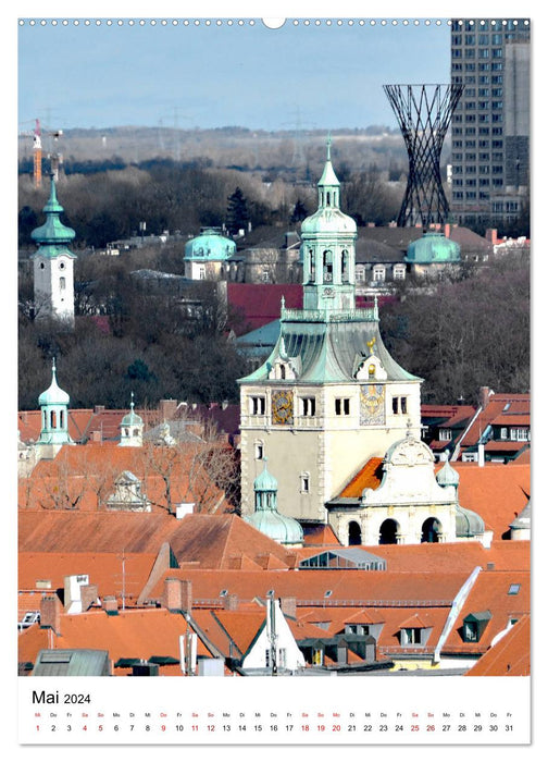 Munich view from Old Peter (CALVENDO Premium Wall Calendar 2024) 