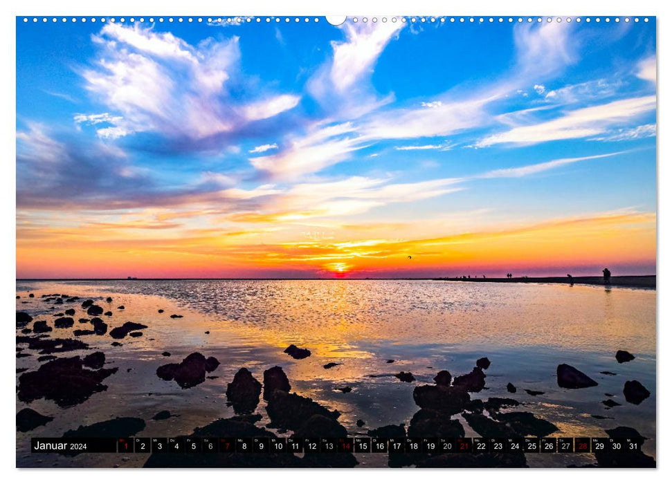 BORKUM dream island in the North Sea (CALVENDO Premium Wall Calendar 2024) 