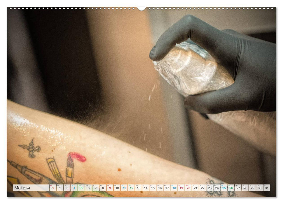 At the tattoo artist (CALVENDO Premium Wall Calendar 2024) 