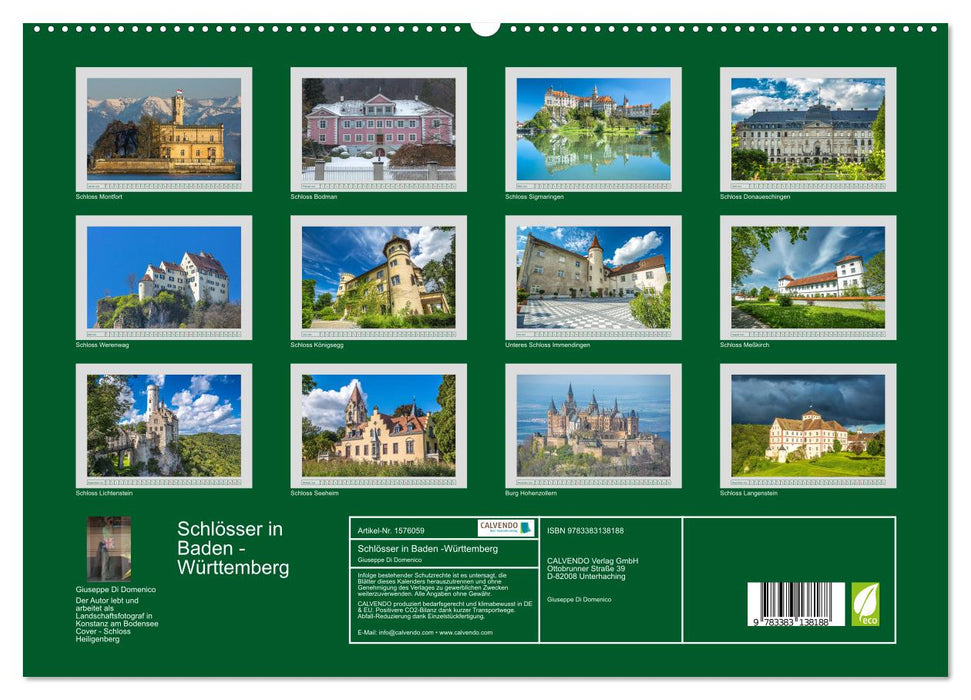 Castles in Baden-Württemberg (CALVENDO Premium Wall Calendar 2024) 