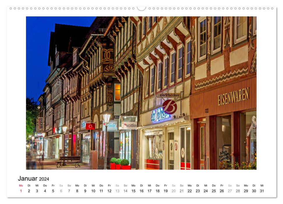 Fascination with half-timbered structures - when it gets dark (CALVENDO Premium Wall Calendar 2024) 