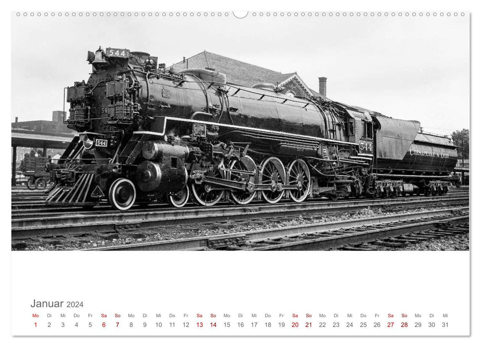 Locomotives à vapeur américaines (Calvendo Premium Wall Calendar 2024) 