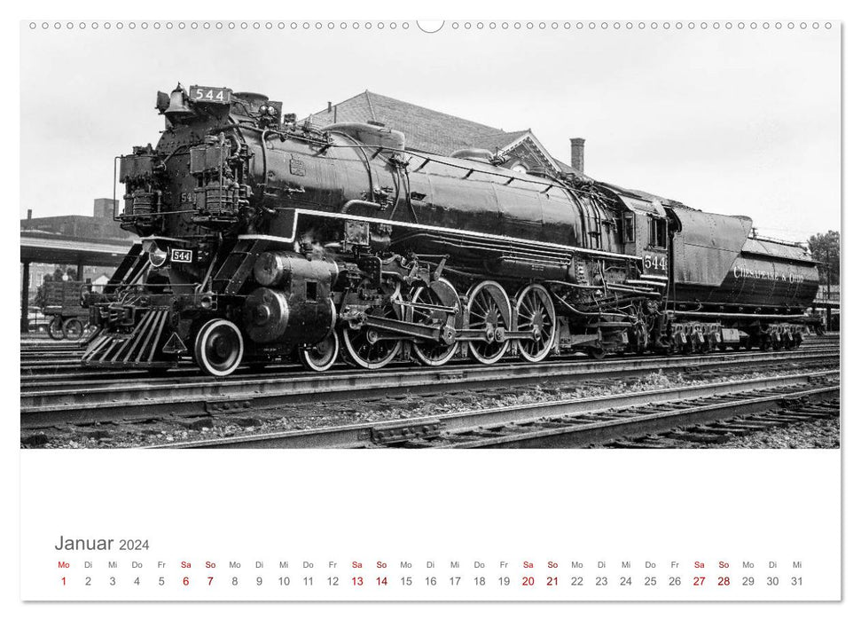 US-Dampflokomotiven (CALVENDO Premium Wandkalender 2024)