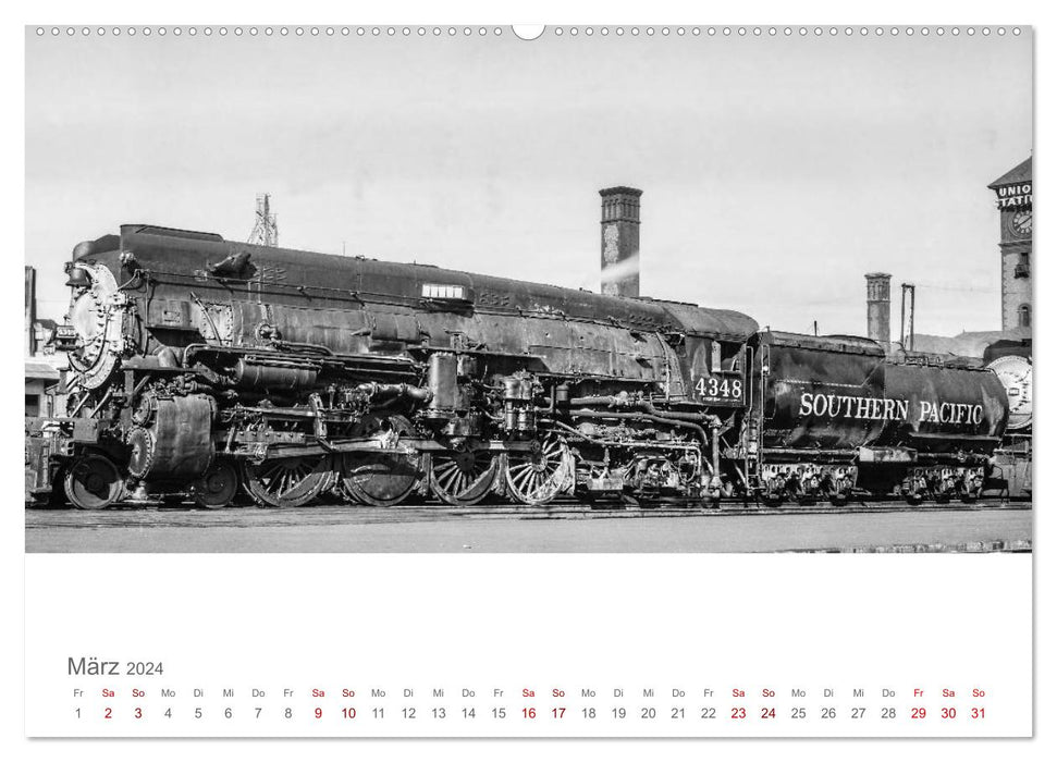 Locomotives à vapeur américaines (Calvendo Premium Wall Calendar 2024) 