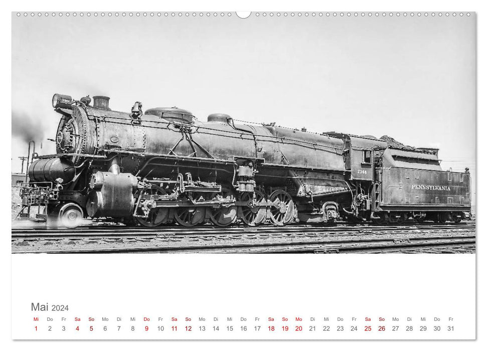 Locomotives à vapeur américaines (Calvendo Premium Wall Calendar 2024) 