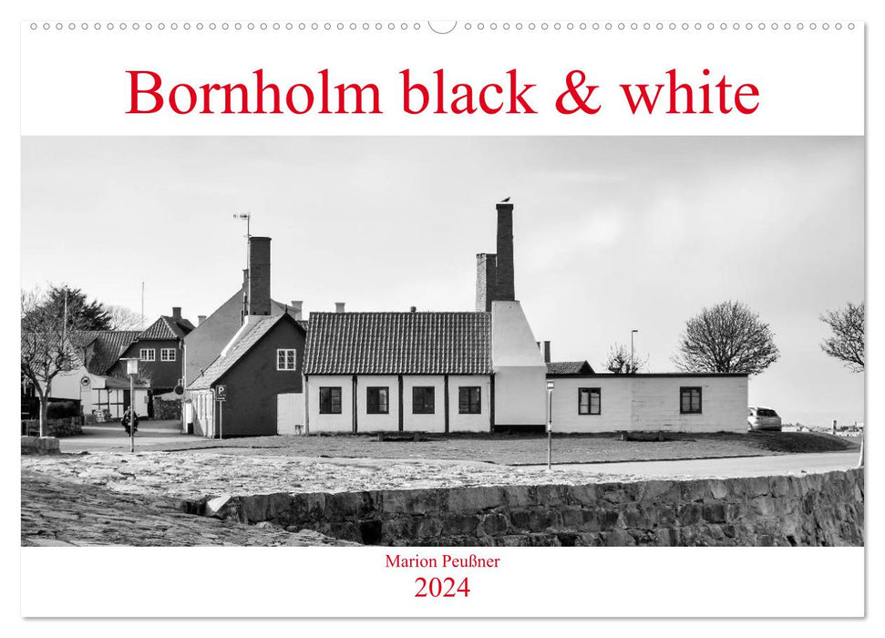 Bornholm black & white (CALVENDO Wandkalender 2024)