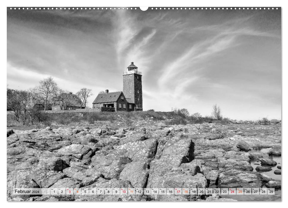 Bornholm black & white (CALVENDO Wandkalender 2024)