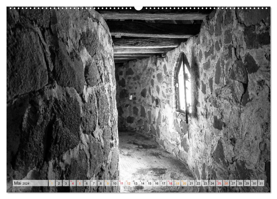 Bornholm black & white (CALVENDO Wandkalender 2024)