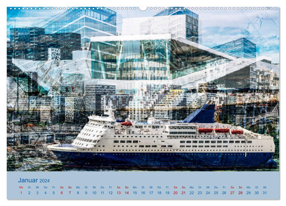 Europa Foto-Kunst Collagen (CALVENDO Premium Wandkalender 2024)
