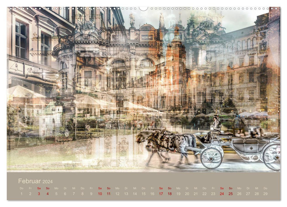 Europa Foto-Kunst Collagen (CALVENDO Premium Wandkalender 2024)