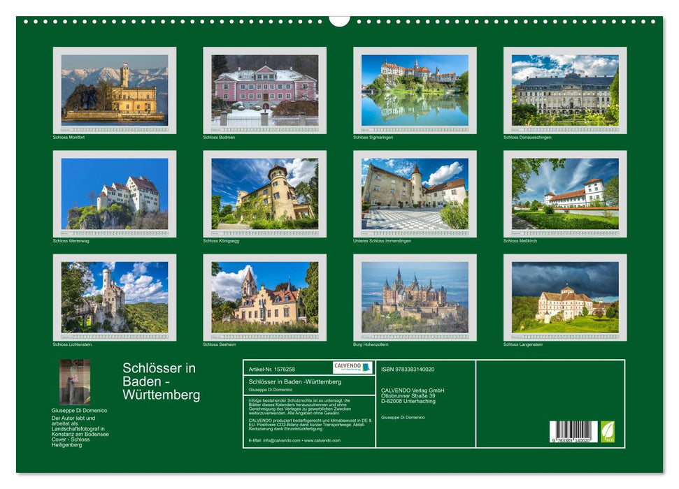 Châteaux du Bade-Wurtemberg (calendrier mural CALVENDO 2024) 