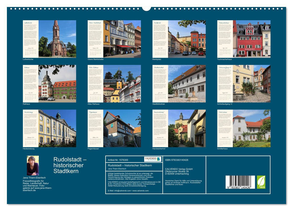 Rudolstadt - Mein Spaziergang durch den historischen Stadtkern (CALVENDO Premium Wandkalender 2024)