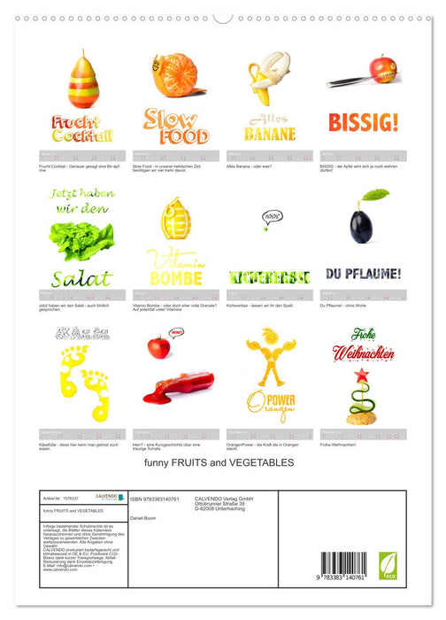 funny FRUITS and VEGETABLES - lustiges Obst und Gemüse (CALVENDO Premium Wandkalender 2024)