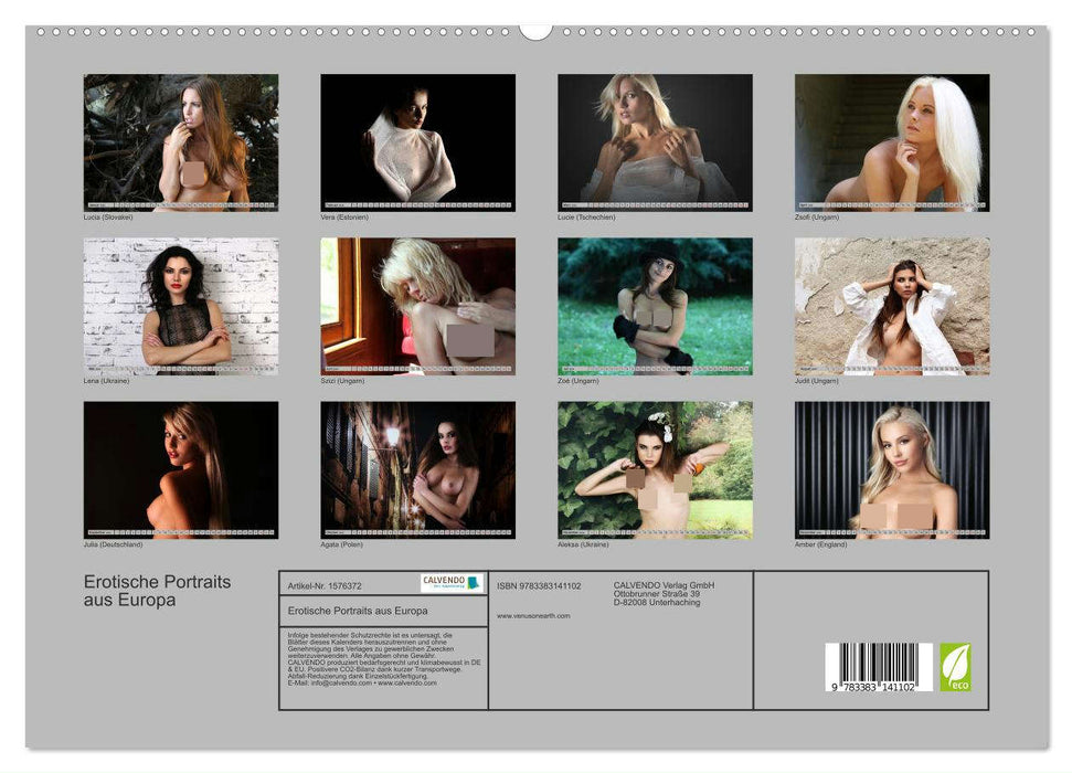 Erotische Portraits aus Europa (CALVENDO Premium Wandkalender 2024)