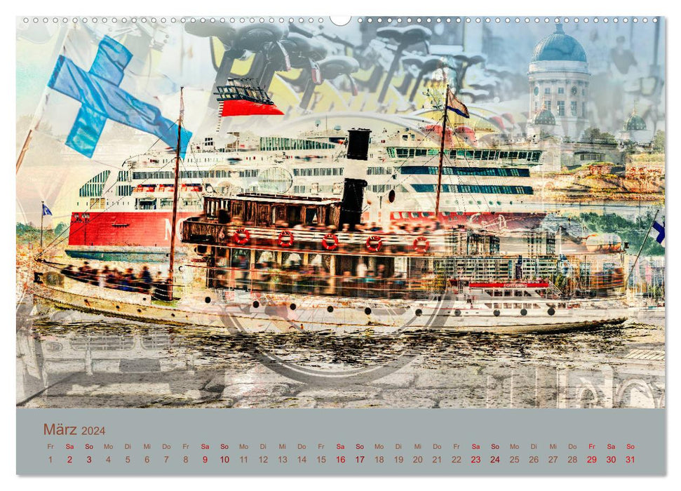 Europa Foto-Kunst Collagen (CALVENDO Wandkalender 2024)