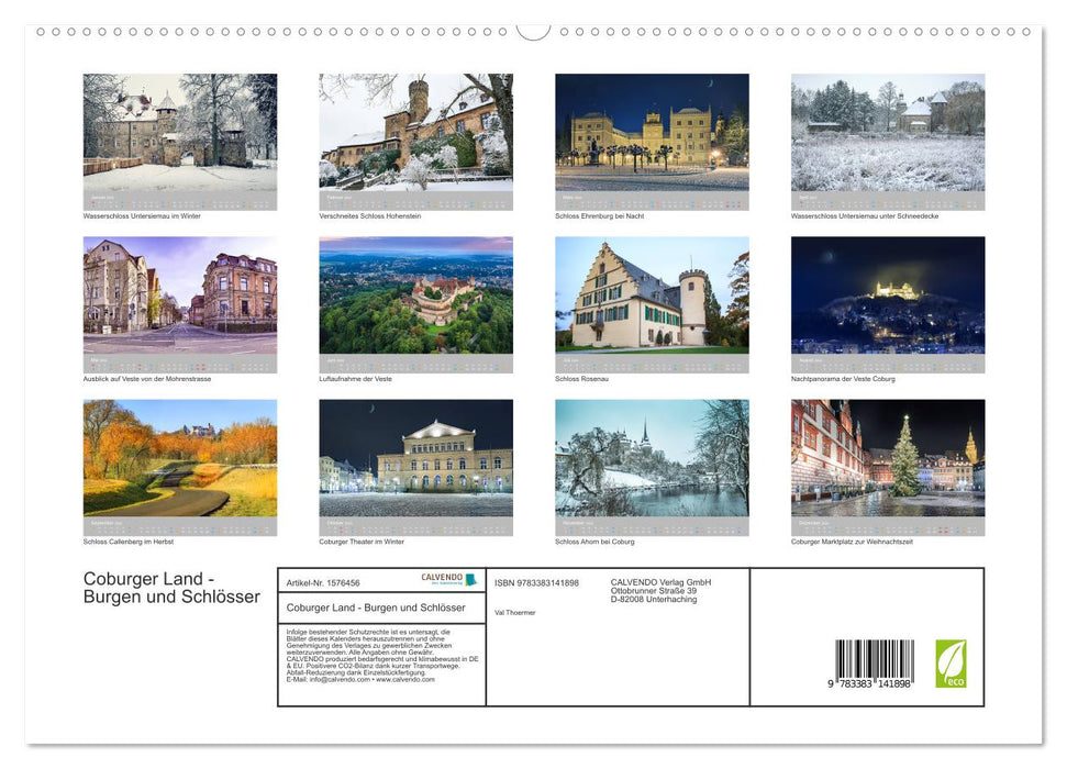 Coburger Land - Burgen und Schlösser (CALVENDO Premium Wandkalender 2024)