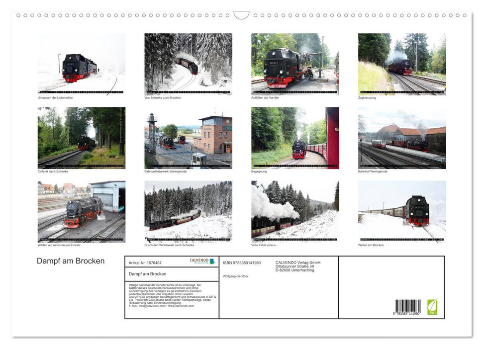 Dampf am Brocken - Die Harzquerbahn (CALVENDO Wandkalender 2024)