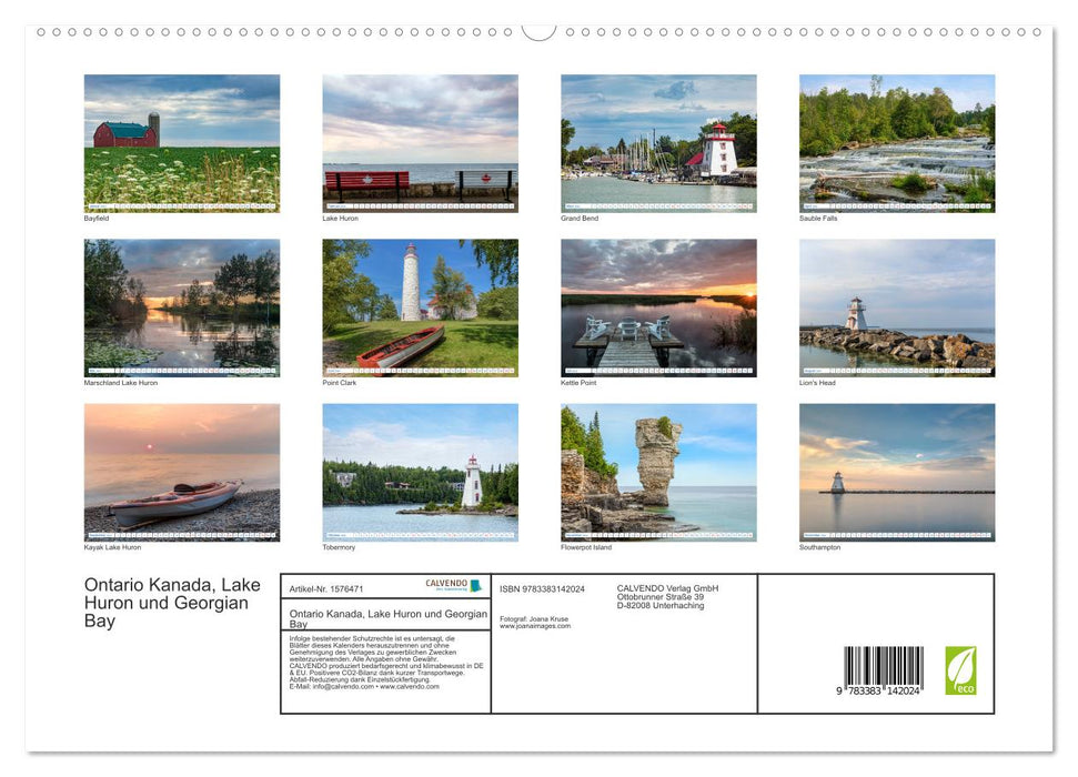 Ontario Kanada, Lake Huron und Georgian Bay (CALVENDO Premium Wandkalender 2024)