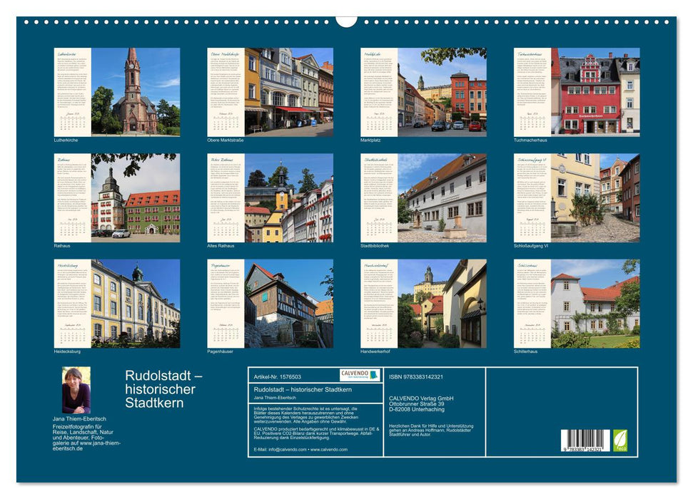 Rudolstadt - Mein Spaziergang durch den historischen Stadtkern (CALVENDO Wandkalender 2024)