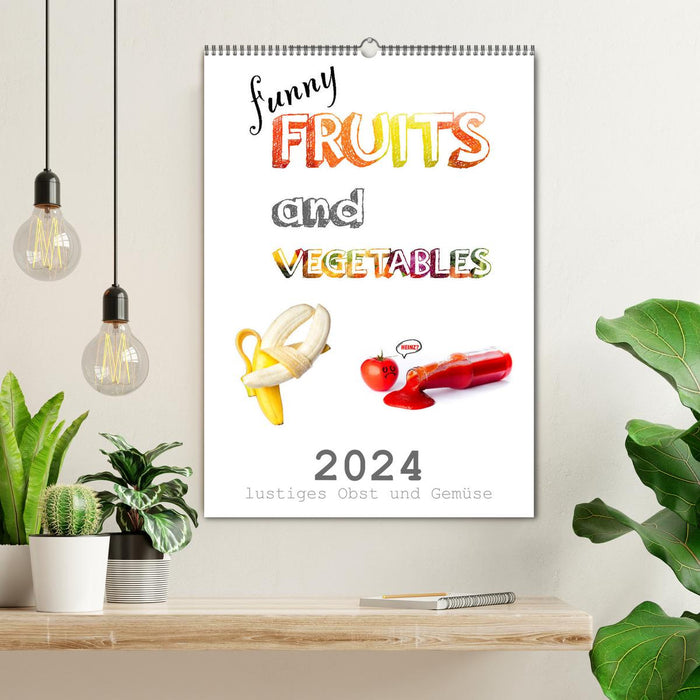 FRUITS et LÉGUMES rigolos - fruits et légumes rigolos (calendrier mural CALVENDO 2024) 
