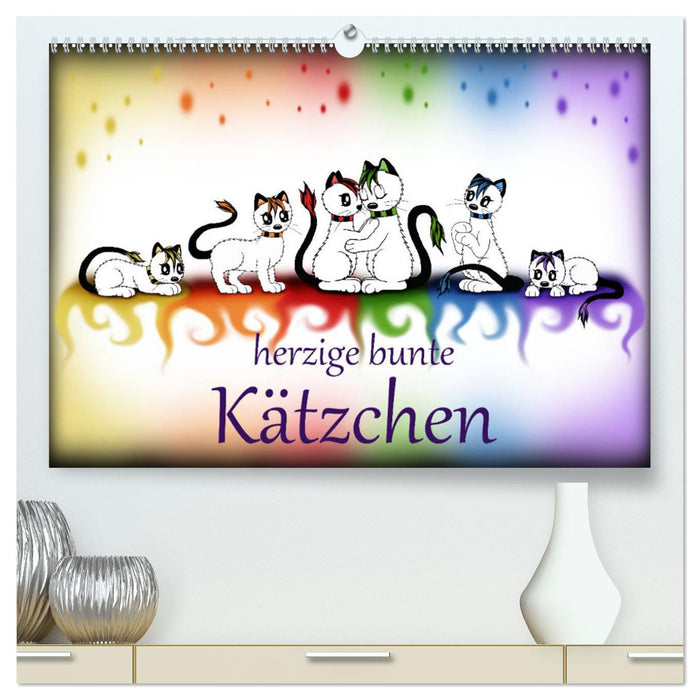 herzige bunte Kätzchen (CALVENDO Premium Wandkalender 2024)