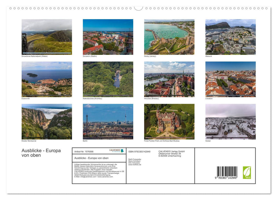 Ausblicke - Europa von oben (CALVENDO Premium Wandkalender 2024)