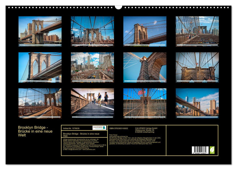 Brooklyn Bridge - Brücke in eine neue Welt (CALVENDO Wandkalender 2024)