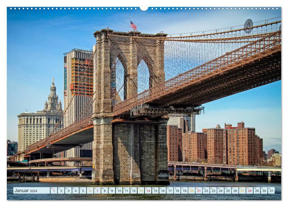 Brooklyn Bridge - Brücke in eine neue Welt (CALVENDO Wandkalender 2024)