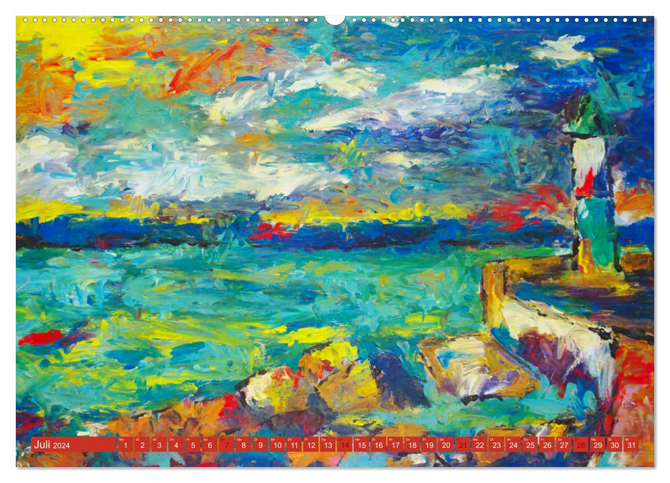 Rügen in Farbe - Mit Pinsel und Farbe auf der Lieblingsinsel (CALVENDO Premium Wandkalender 2024)