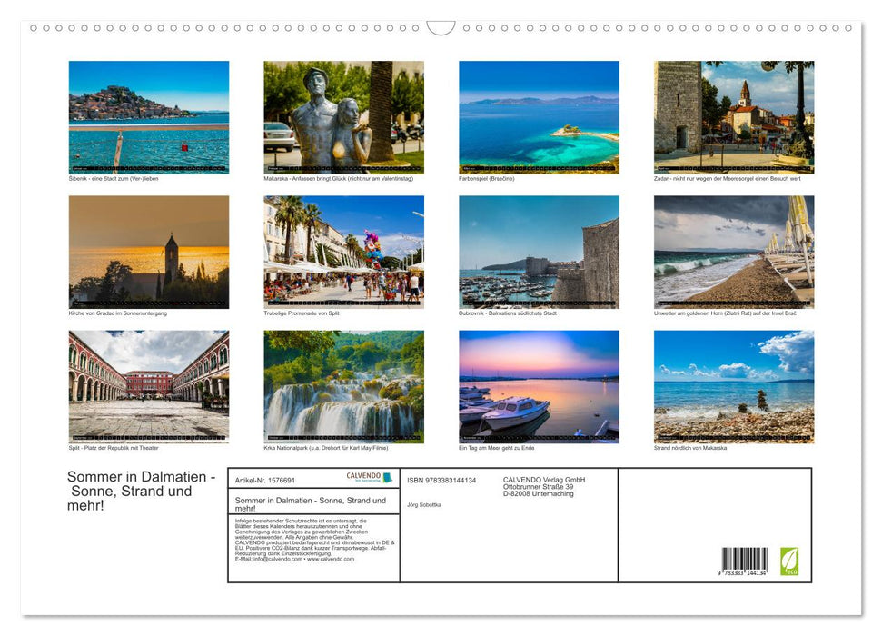 Summer in Dalmatia - sun, beach and more! (CALVENDO wall calendar 2024)