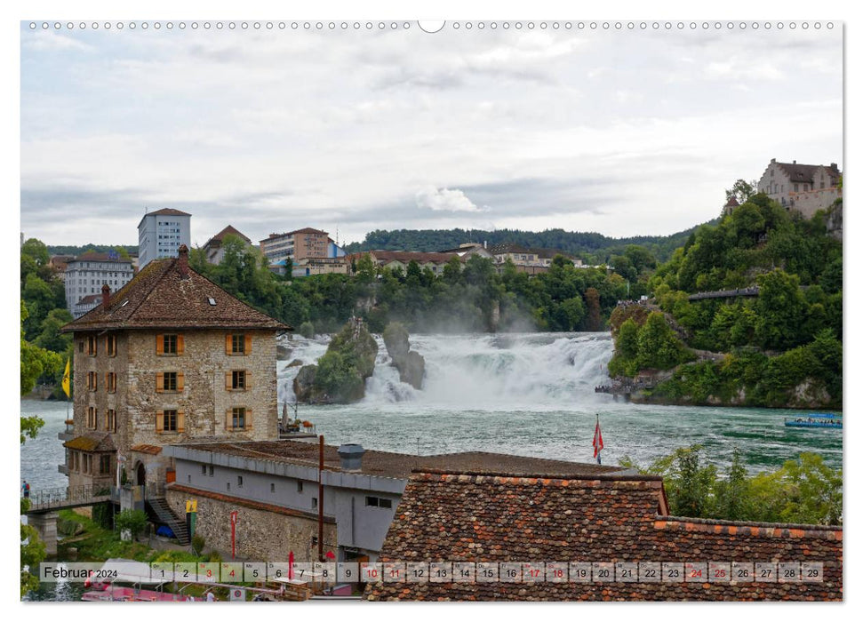 Der Rheinfall - Ein Spaziergang um das gigantische Naturschauspiel (CALVENDO Premium Wandkalender 2024)