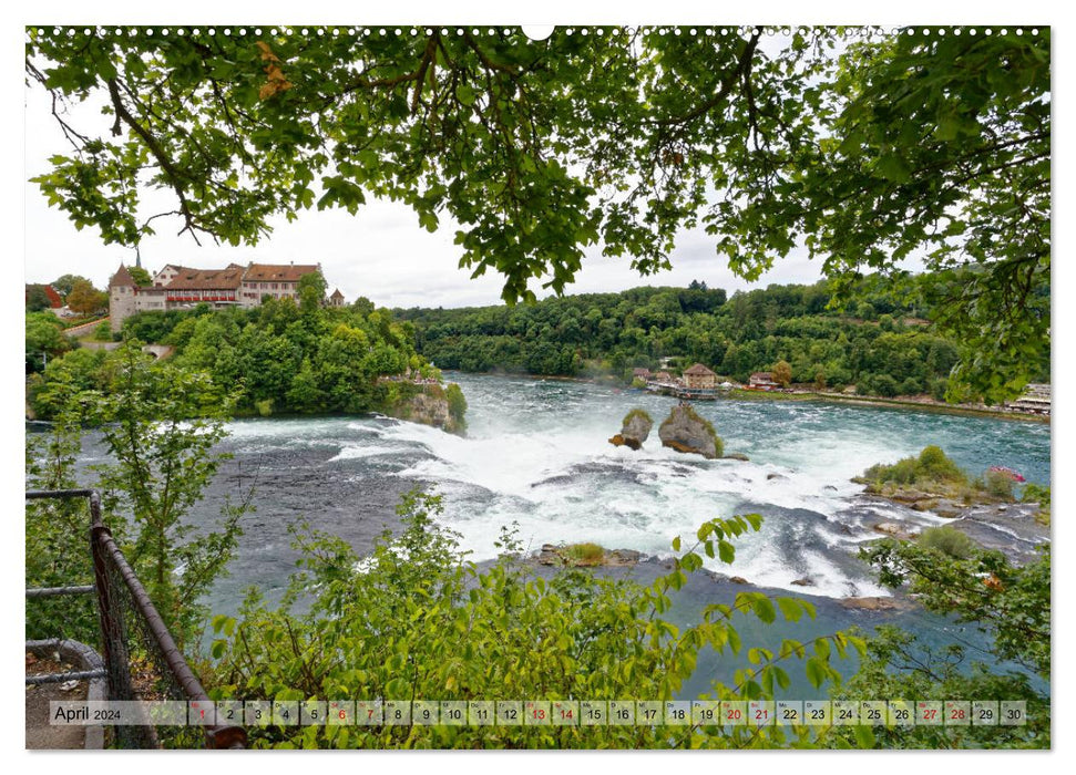 Der Rheinfall - Ein Spaziergang um das gigantische Naturschauspiel (CALVENDO Premium Wandkalender 2024)