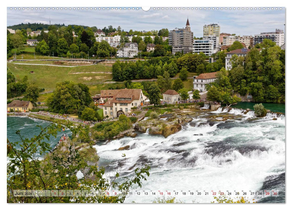 Der Rheinfall - Ein Spaziergang um das gigantische Naturschauspiel (CALVENDO Premium Wandkalender 2024)