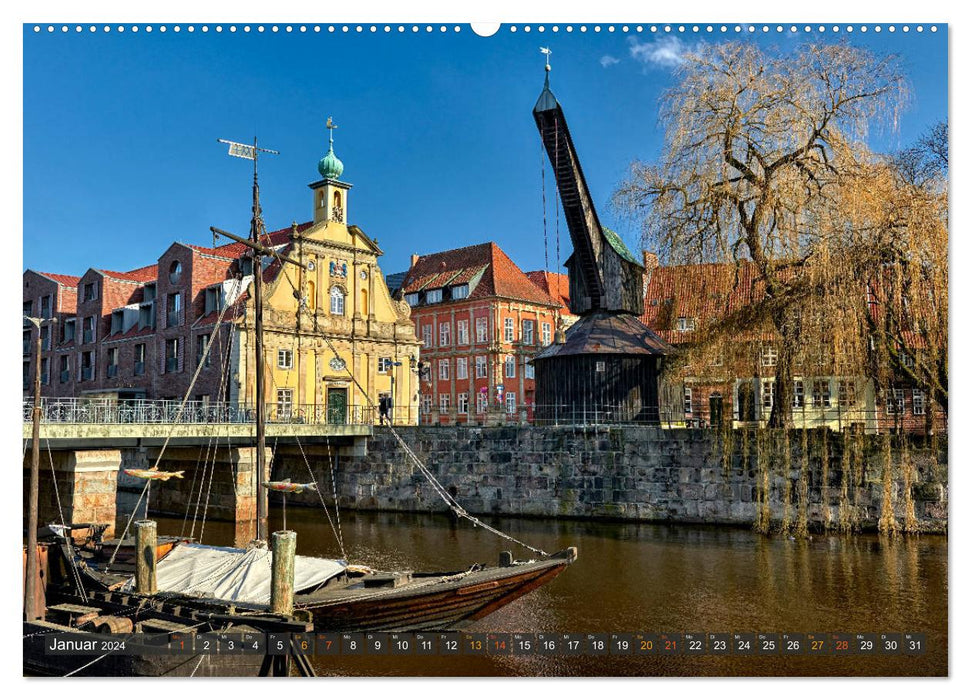 LÜNEBURG insights and outlook from Andreas Voigt (CALVENDO Premium Wall Calendar 2024) 