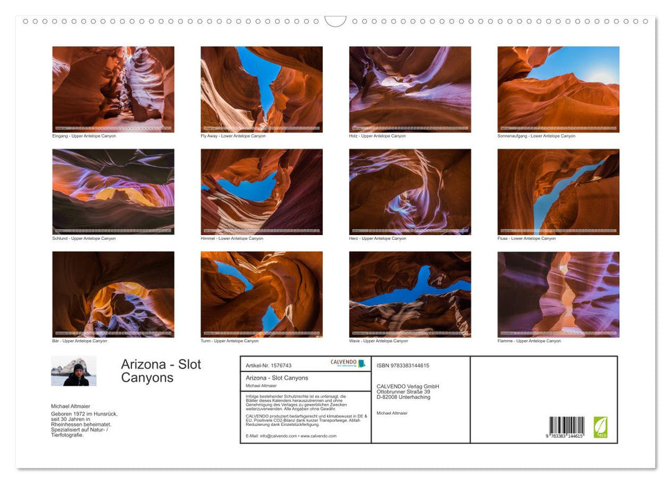 Arizona - Slot Canyons (CALVENDO Wandkalender 2024)