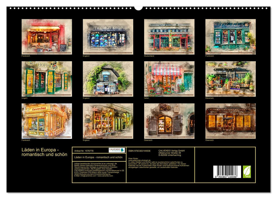 Shops in Europe - romantic and beautiful (CALVENDO Premium Wall Calendar 2024) 