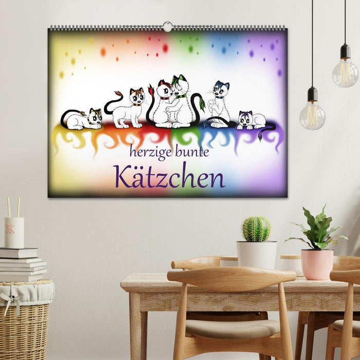 cute colorful kittens (CALVENDO wall calendar 2024) 