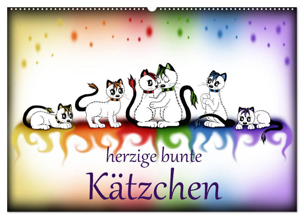 cute colorful kittens (CALVENDO wall calendar 2024) 