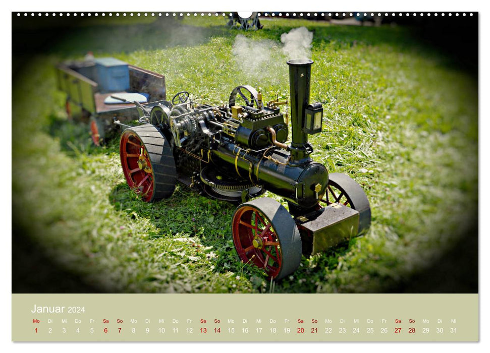 Dampftraktormodelle 1:3 beim Dampfmodellbautreffen in Bisingen (CALVENDO Premium Wandkalender 2024)